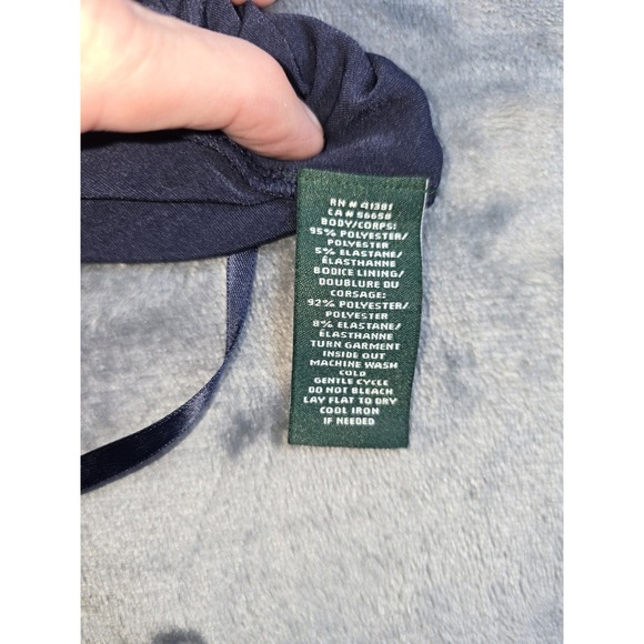 Lauren Ralph Lauren Belted Jumpsuit Women's Navy Open Shoulder Sleeve Sz PS - Picture 8 of 9